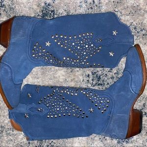 Elvis The King Boot Blue Suede Size 7